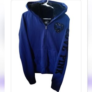 PINK VS Limited Edition Fashion Show 2010 Faux Fur Lined Hoodie/Coat Dark Purple